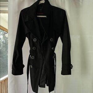 Black Double-Breasted Women's Coat